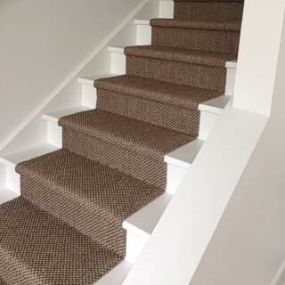 Custom Fit Granite Rustic Sisal Stair Installation